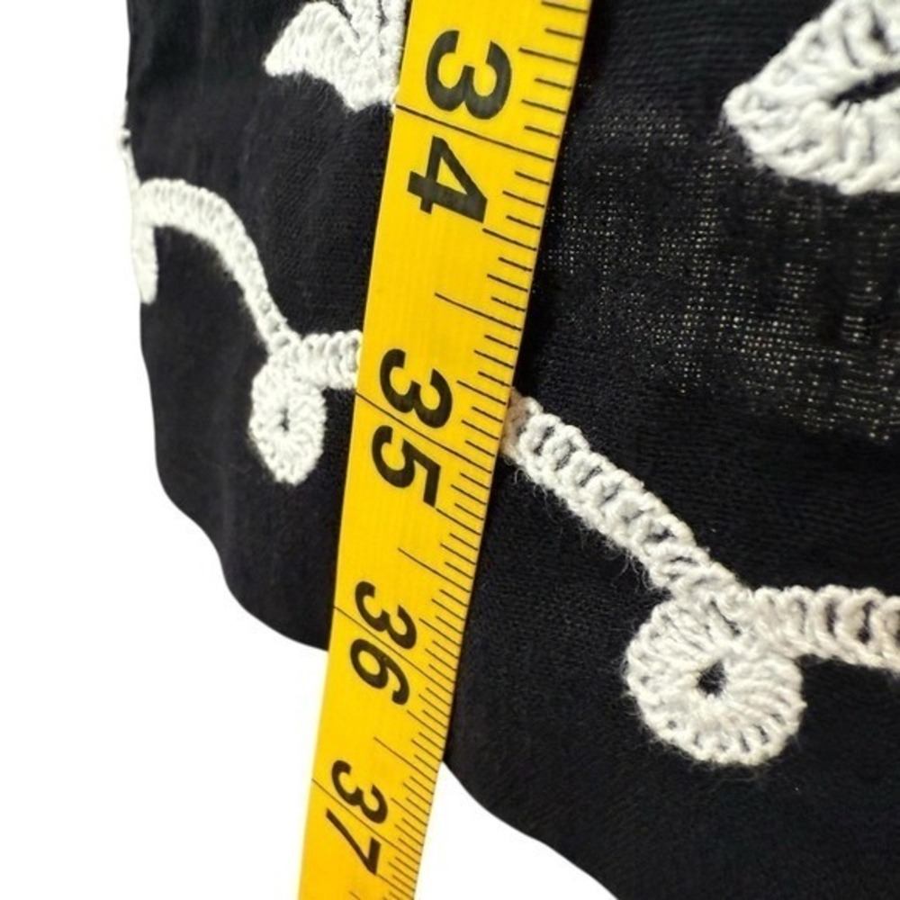 Ann Taylor Black Mini Dress with White Embroidered Trim - Picture 10 of 15